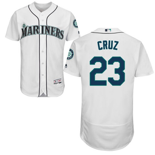 Mariners #23 Nelson Cruz White Flexbase Authentic Collection Stitched MLB Jersey